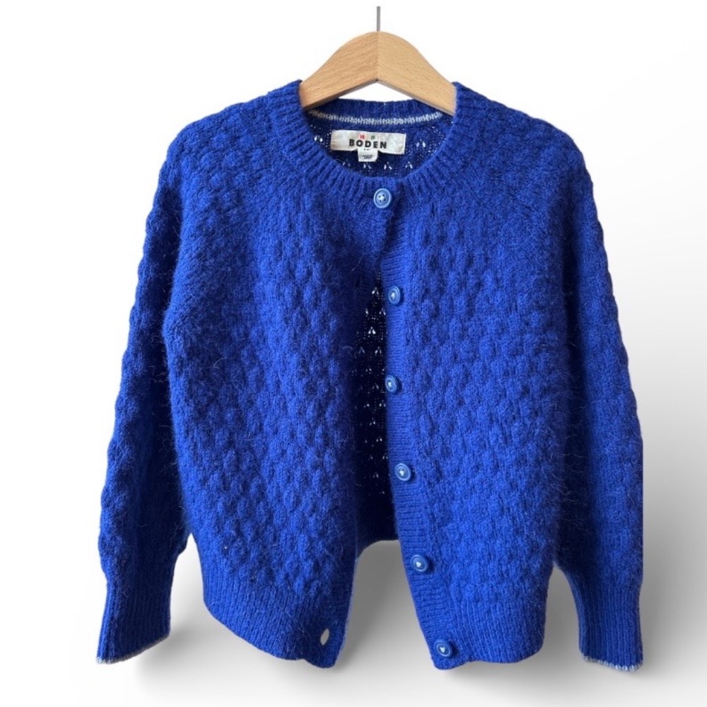 Mini Boden | Royal Blue Knit Cardigan | Wool and Alpaca Blend | 5/6